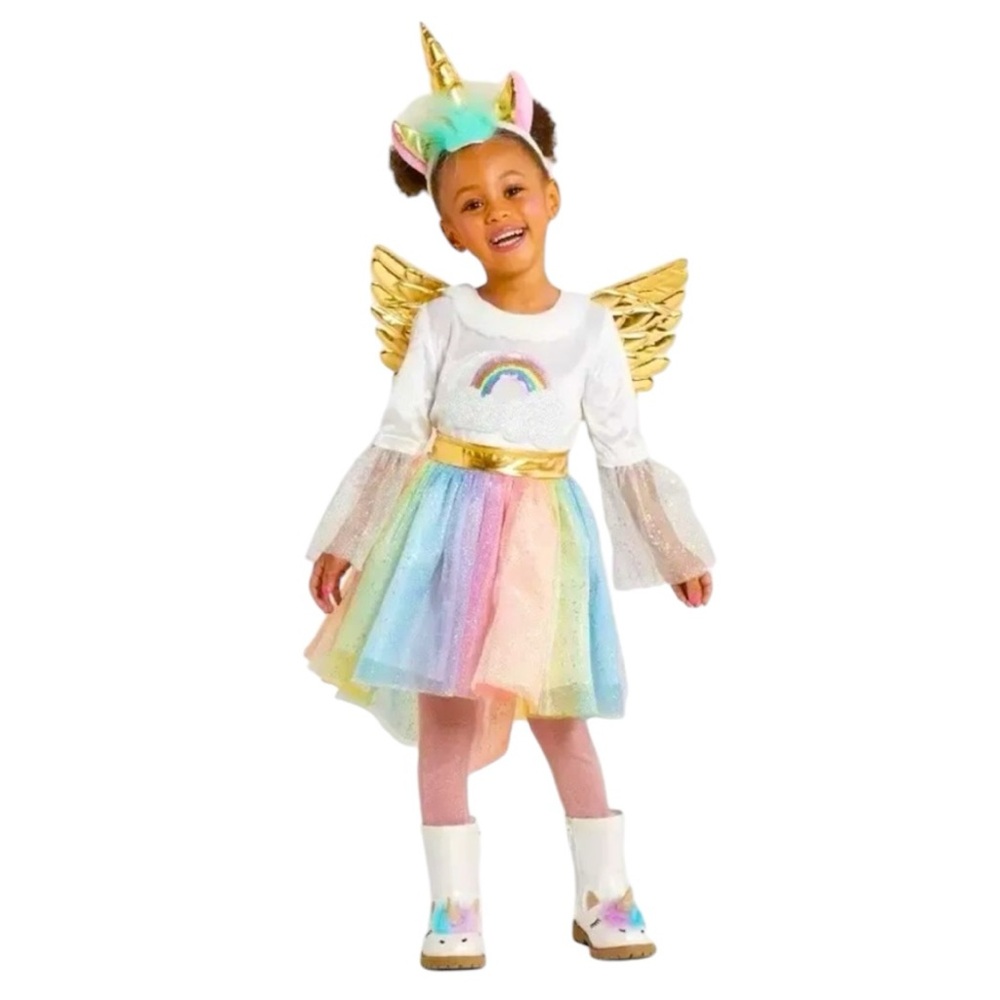 HIDE & EEK! colorful Rainbow Unicorn Halloween child Costume Dress up oufit NWT